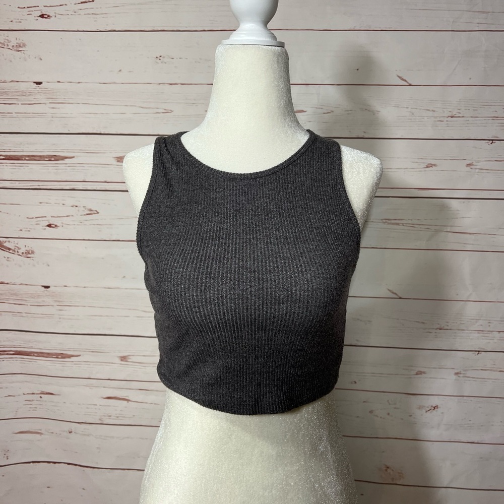 Gray American Eagle crop tank top